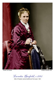 Lucretia Garfield, Wife Of President Garfield C. 1881 Restored & Colourised By Lord Henfield 2009