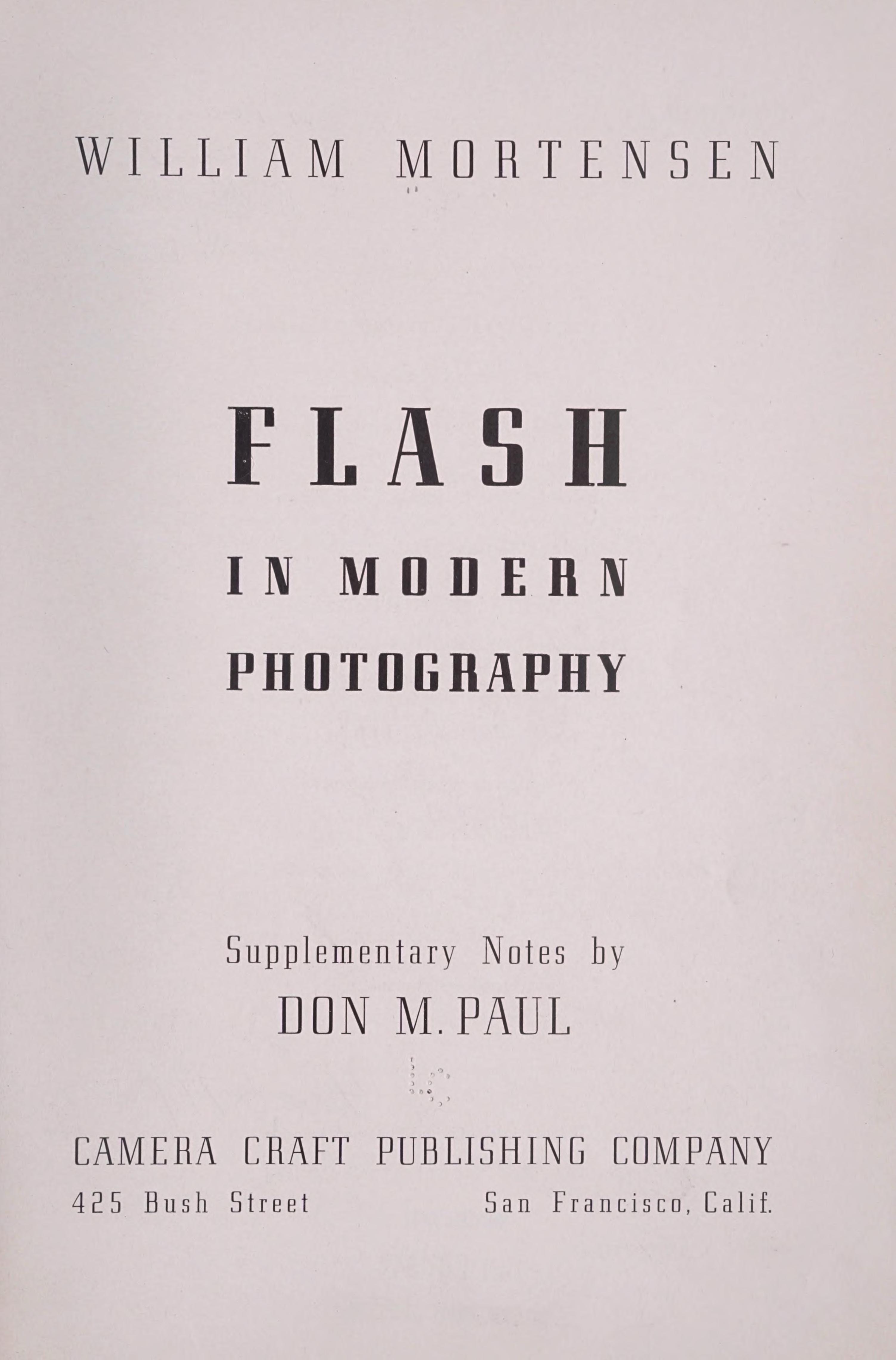 Flash in modern photography.